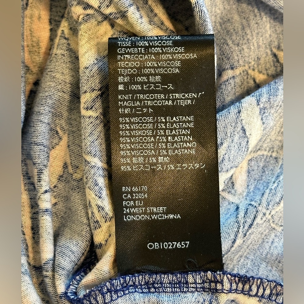 Sz M Anthropologie embroidered floral boho ballon sleeve v neck blouse top blue - Picture 7 of 7